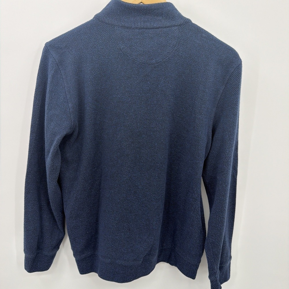 Faherty‎ Legend 1/4 Zip Navy Twill M Pullover Mock Neck Long Sleeve Preppy Knit - Picture 5 of 7